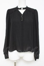 画像1: axes femme POETIQUE / チョーカーデザインブラウス  黒 Y-26-05-08-098-AX-BL-SZ-ZY (1)