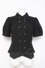 画像1: axes femme / コルセット風ダブルボタンブラウス  黒 Y-26-05-08-099-AX-BL-SZ-ZY (1)