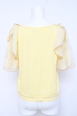 画像3: axes femme / チュール×刺繍フレア袖プルオーバー  イエロー Y-26-05-08-103-AX-TO-SZ-ZY (3)