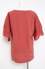 画像2: axes femme / レース×コットン袖カットプルオーバー F 赤 Y-26-05-08-104-AX-TO-SZ-ZY (2)