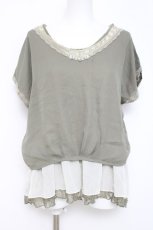 画像1: axes femme / シフォンレイヤードトップス M グリーン Y-26-05-08-106-AX-TO-SZ-ZY (1)