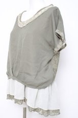 画像2: axes femme / シフォンレイヤードトップス M グリーン Y-26-05-08-106-AX-TO-SZ-ZY (2)