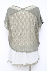 画像3: axes femme / シフォンレイヤードトップス M グリーン Y-26-05-08-106-AX-TO-SZ-ZY (3)
