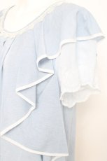 画像2: axes femme / シェル刺繍フレア袖プルオーバー M サックス Y-26-05-08-109-AX-TO-SZ-ZY (2)