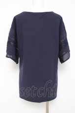画像2: axes femme / レース×コットン袖カットプルオーバー F 紺 Y-26-05-08-113-AX-TO-SZ-ZY (2)