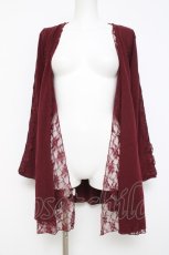 画像1: axes femme / ジレ重ね着風ロングカーディガン M ワイン Y-26-05-08-121-AX-TO-SZ-ZY (1)