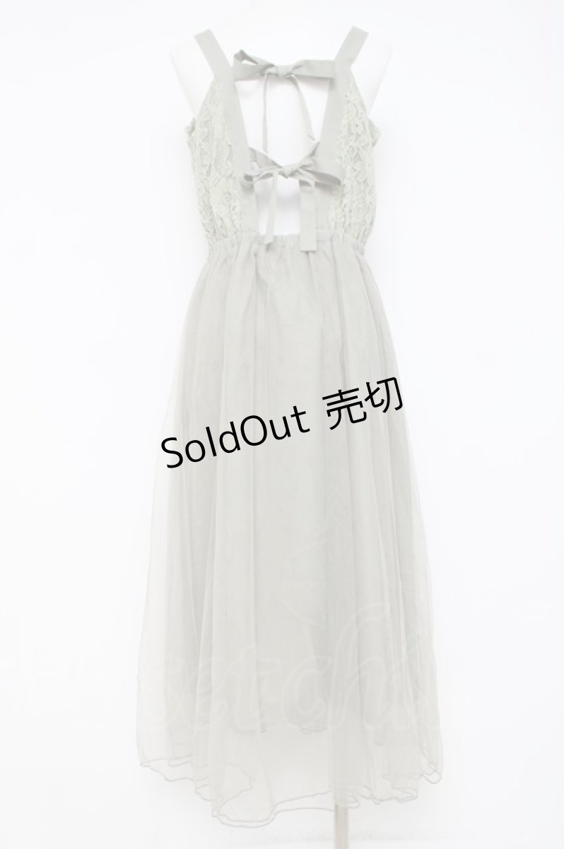 画像2: axes femme / バックリボンレースチュールキャミワンピース M グリーン Y-26-05-08-125-AX-OP-SZ-ZY (2)