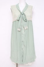 画像1: axes femme / プリーツ入りノースリブラウス M ミント Y-26-05-08-132-AX-BL-SZ-ZY (1)