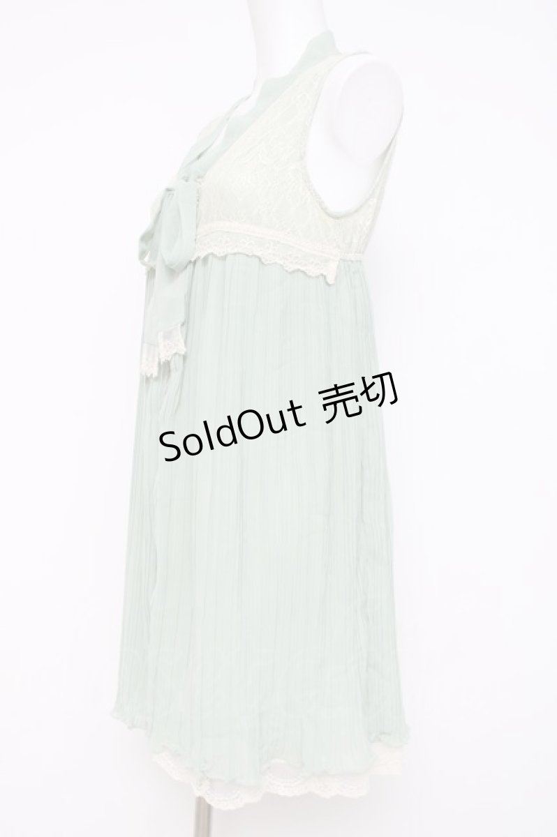 画像2: axes femme / プリーツ入りノースリブラウス M ミント Y-26-05-08-132-AX-BL-SZ-ZS (2)