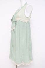画像2: axes femme / プリーツ入りノースリブラウス M ミント Y-26-05-08-132-AX-BL-SZ-ZY (2)