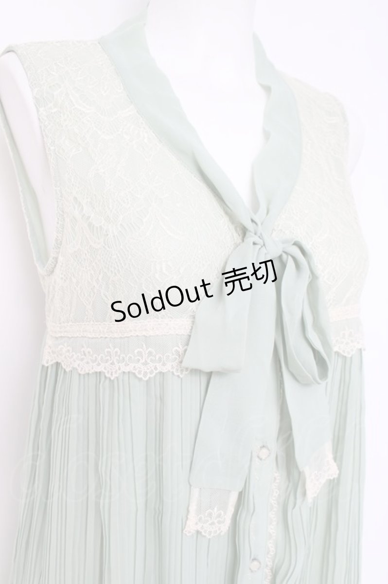 画像4: axes femme / プリーツ入りノースリブラウス M ミント Y-26-05-08-132-AX-BL-SZ-ZS (4)
