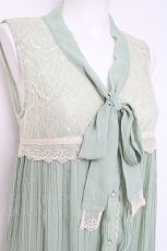 画像4: axes femme / プリーツ入りノースリブラウス M ミント Y-26-05-08-132-AX-BL-SZ-ZY (4)