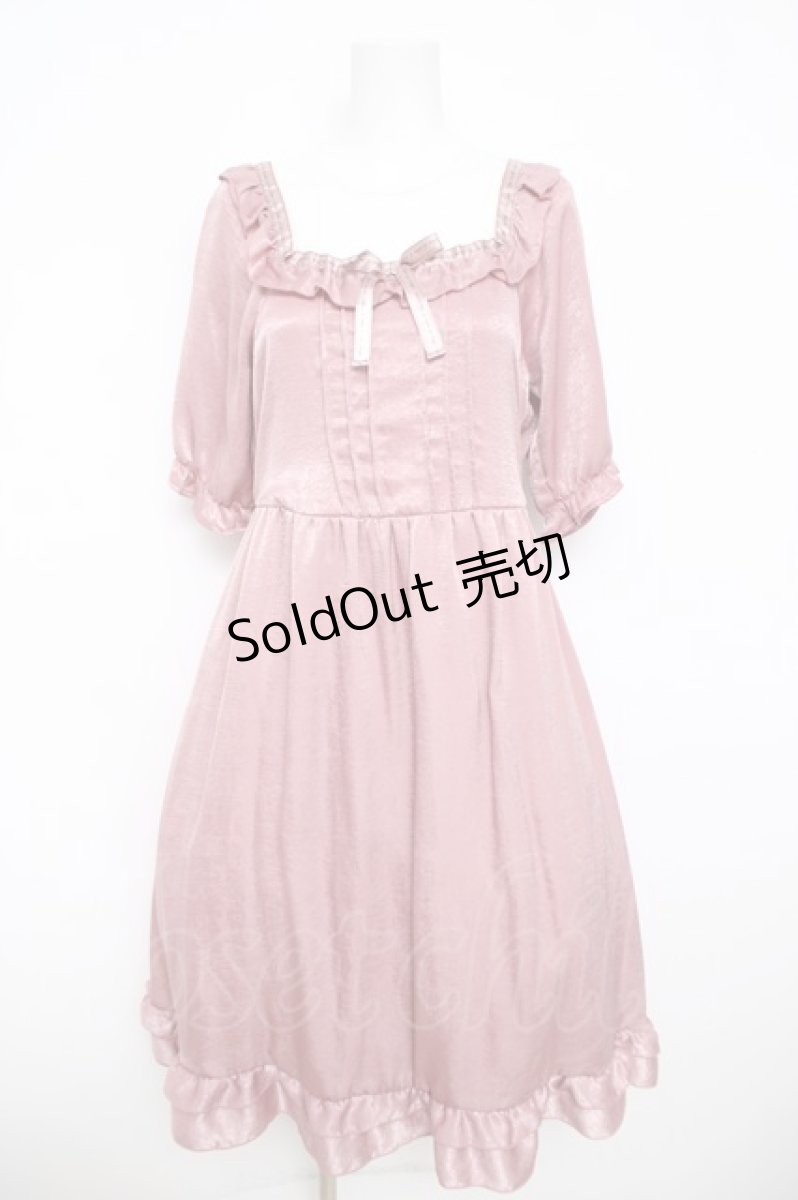 画像1: axes femme POETIQUE / メッセージリボンフリルワンピース  ピンク Y-26-05-08-138-AX-OP-SZ-ZY (1)