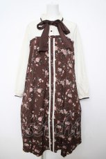 画像1: axes femme / ビスチェ切替Aライン花柄ワンピース M 茶 Y-26-05-08-155-AX-OP-SZ-ZY (1)