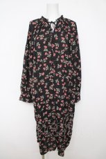 画像1: axes femme POETIQUE / ニットビスチェ付シフォンワンピースき M 黒 Y-26-05-08-162-AX-OP-SZ-ZY (1)