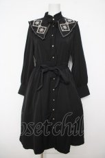 画像1: axes femme / 刺繍襟ワンピース F 黒 Y-26-05-08-164-AX-OP-SZ-ZY (1)