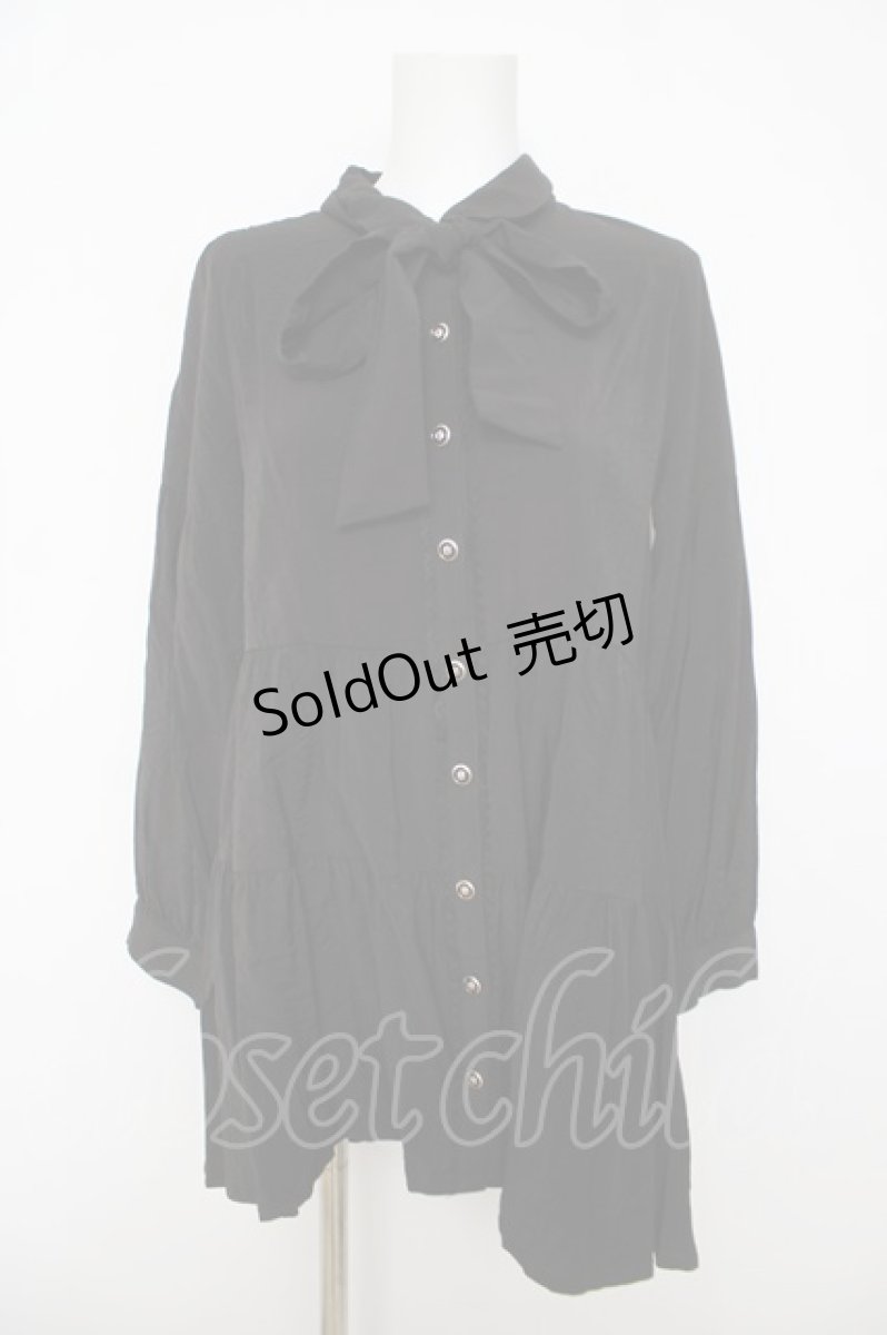 画像1: axes femme POETIQUE / ティアードシャツチュニック M 黒 Y-26-05-08-165-AX-TO-SZ-ZS (1)