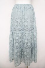 画像2: axes femme / 総レースティアードスカート M サックス Y-26-05-08-173-AX-SK-SZ-ZY (2)