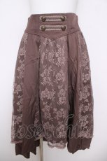 画像1: axes femme / レース切替ナポレオン風スカート M 茶 Y-26-05-08-177-AX-SK-SZ-ZY (1)