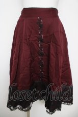 画像1: axes femme / 薔薇刺繍バイカラースカート F ワイン Y-26-05-08-183-AX-SK-SZ-ZY (1)