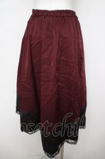 画像2: axes femme / 薔薇刺繍バイカラースカート F ワイン Y-26-05-08-183-AX-SK-SZ-ZY (2)