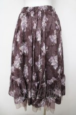 画像2: axes femme / グランブーケ柄スカート  ワイン Y-26-05-08-185-AX-SK-SZ-ZY (2)