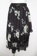 画像1: axes femme / 花柄シアーチェックフレアスカート F 黒 Y-26-05-08-208-AX-SK-SZ-ZY (1)