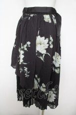 画像2: axes femme / 花柄シアーチェックフレアスカート F 黒 Y-26-05-08-208-AX-SK-SZ-ZY (2)