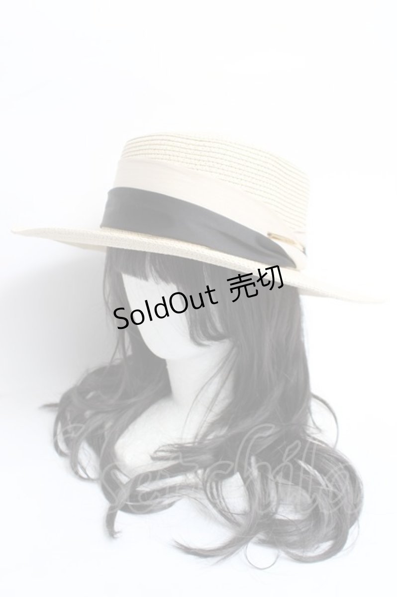 画像1: axes femme / リボン付きストローハット  ベージュ Y-26-05-08-028-AX-BG-SZ-ZY (1)
