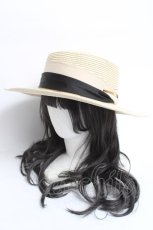 画像1: axes femme / リボン付きストローハット  ベージュ Y-26-05-08-028-AX-BG-SZ-ZY (1)