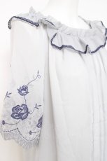 画像3: axes femme / 刺繍袖楊柳シフォンチュニック M グレー Y-26-05-10-040-AX-OP-SZ-ZY (3)