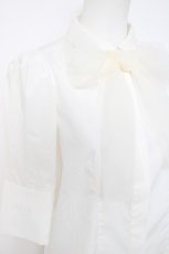 画像4: an another angelus / チュールリボンタイ5分袖シャツ【洗える】  シロ Y-26-05-10-046-CA-BL-SZ-ZY (4)