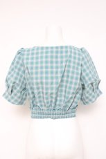 画像2: axes femme POETIQUE / チェックビスチェデザインブラウス  ミント Y-26-05-10-054-AX-BL-SZ-ZY (2)