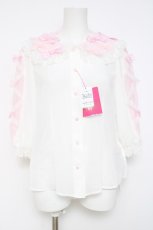 画像1: Angelic Pretty / ふわふわリボンブラウス  シロ Y-26-05-10-058-AP-BL-SZ-ZY (1)