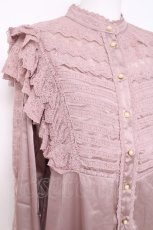 画像4: axes femme NOSTALGIE / サテンレース切替ブラウス M ピンク Y-26-05-10-061-AX-BL-SZ-ZY (4)