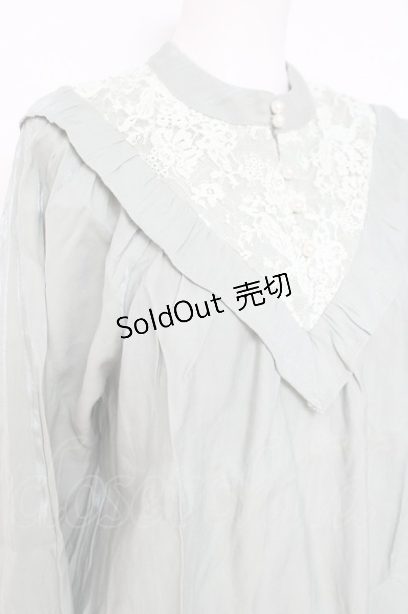 画像3: axes femme POETIQUE / レース切替フリルブラウス M ミント Y-26-05-10-062-AX-BL-SZ-ZY (3)