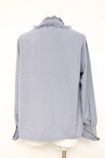 画像2: axes femme / バラ刺繍ラッフルフリルブラウス M サックス Y-26-05-10-064-AX-BL-SZ-ZY (2)