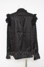 画像3: axes femme NOSTALGIE / サテンレース切替ブラウス M 黒 Y-26-05-10-065-AX-BL-SZ-ZY (3)
