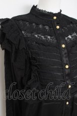 画像4: axes femme NOSTALGIE / サテンレース切替ブラウス M 黒 Y-26-05-10-065-AX-BL-SZ-ZY (4)