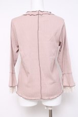 画像2: axes femme / レース重ね袖メローリブプルオーバー F モカ Y-26-05-10-073-AX-TO-SZ-ZY (2)
