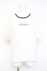 画像1: axes femme POETIQUE / ロゴ刺繍モノグラムレースプルオーバー M 生成り Y-26-05-10-076-AX-TO-SZ-ZY (1)