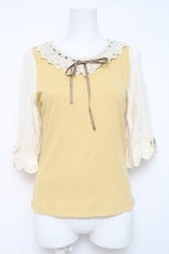 画像1: axes femme / コットンレース使いトップス F イエロー Y-26-05-10-078-AX-TO-SZ-ZY (1)
