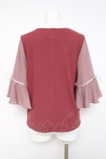 画像2: axes femme / 鍵×本刺繍チューリップ袖プルオーバー F 赤 Y-26-05-10-083-AX-TO-SZ-ZY (2)