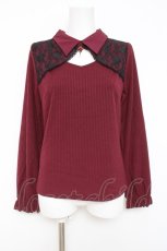 画像1: axes femme / ローズチャーム付トップス F ワイン Y-26-05-10-084-AX-TO-SZ-ZY (1)