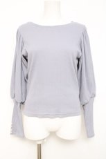 画像1: axes femme POETIQUE / ボリューム袖リブカット M サックス Y-26-05-10-087-AX-TO-SZ-ZY (1)