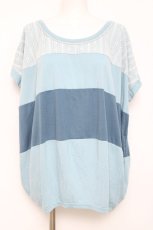 画像1: axes femme / バイカラービッグトップス M サックス Y-26-05-10-088-AX-TO-SZ-ZY (1)