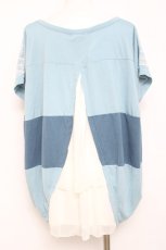 画像2: axes femme / バイカラービッグトップス M サックス Y-26-05-10-088-AX-TO-SZ-ZY (2)
