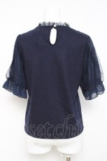 画像3: axes femme / ラベンダー刺繍プルオーバー M 紺 Y-26-05-10-089-AX-TO-SZ-ZY (3)