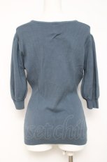 画像2: F&A / フロント開き5分袖ニットプルオーバー  青 Y-26-05-10-093-CA-TO-SZ-ZY (2)