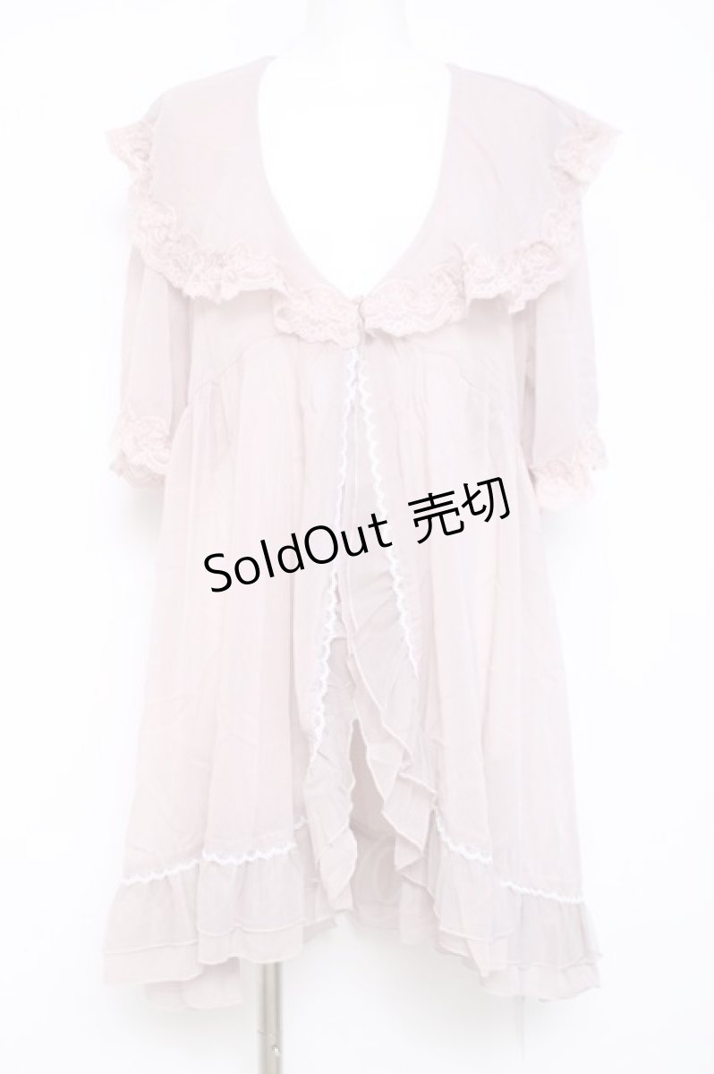 画像1: axes femme / レース×チュール楊柳ガウン F ピンク Y-26-05-10-095-AX-TO-SZ-ZY (1)